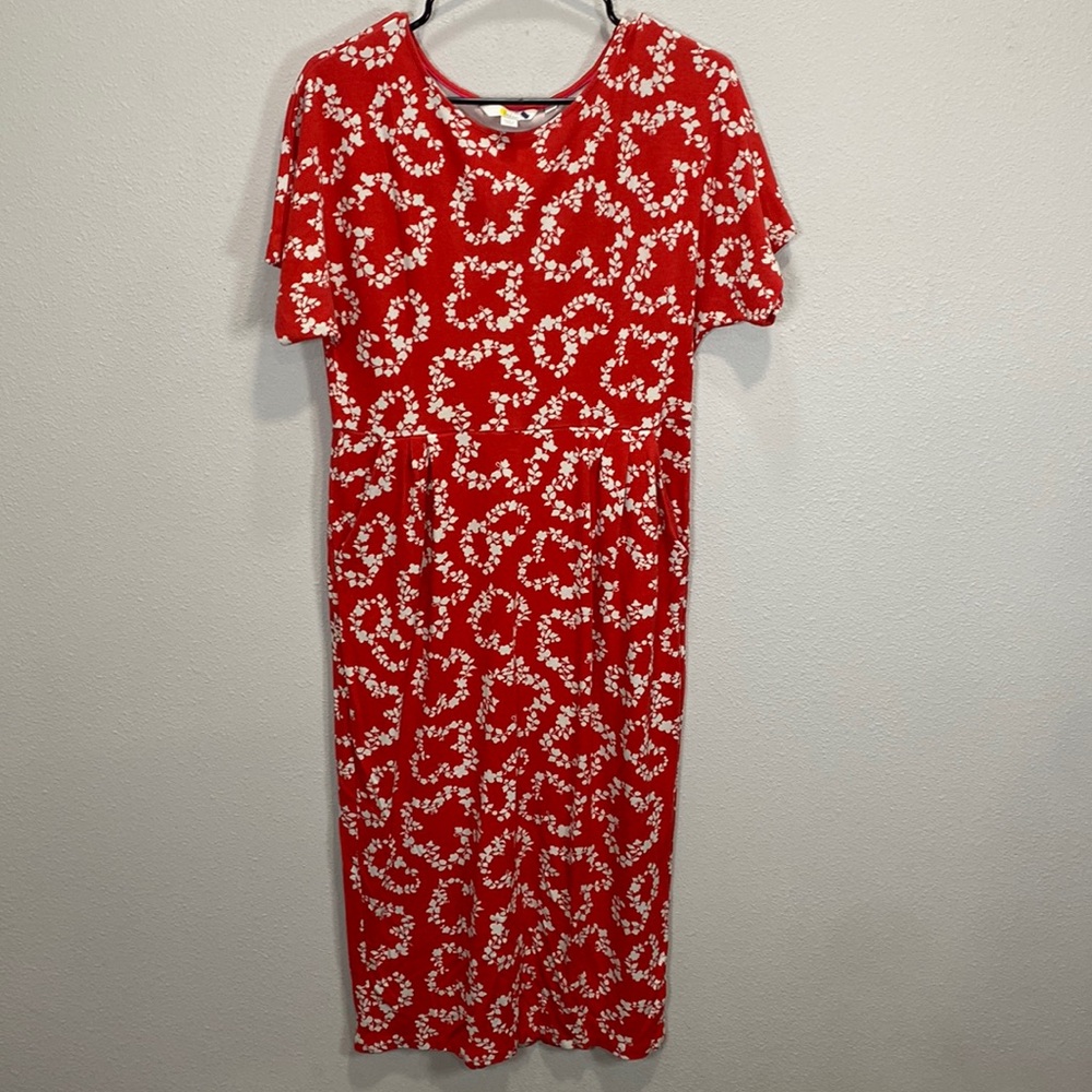 Boden Vanessa red jersey floral dress